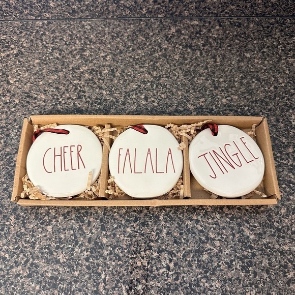 Rae Dunn Christmas Ceramic Ornaments NEW - Picture 1 of 2